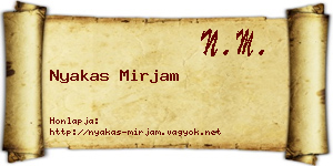 Nyakas Mirjam névjegykártya